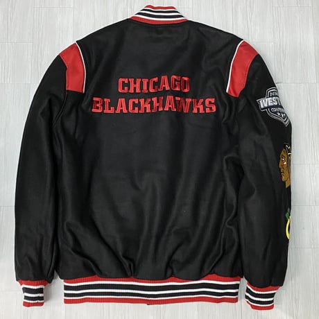 USA限定 JHデザイン NHL シカゴ ブラックホークス BlackHawks リバーシブル スタジャン