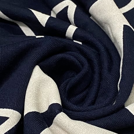 USAモデル TOMMY HILFIGER  TJ総柄 オールオーバーロゴ Tシャツ 紺 SkyCaptain (R4F-9)