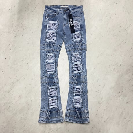 海外限定 KDNK ディーケーエヌケー Stacked Skinny Flare スタックド スキニーフレア ジーンス (JNS46)