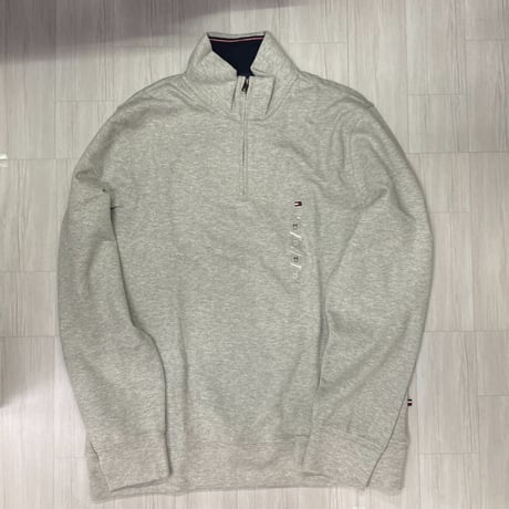 TOMMY HILFIGER USA 3/4 クオータージップ モックネック スウェットプルオーバー (R4F-4)