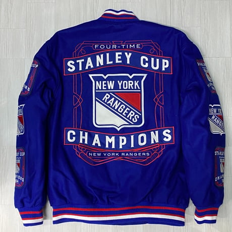 NHL JHデザイン Rangers ニューヨーク レンジャース 限定チャンピオンズ リバーシブルスタジャン