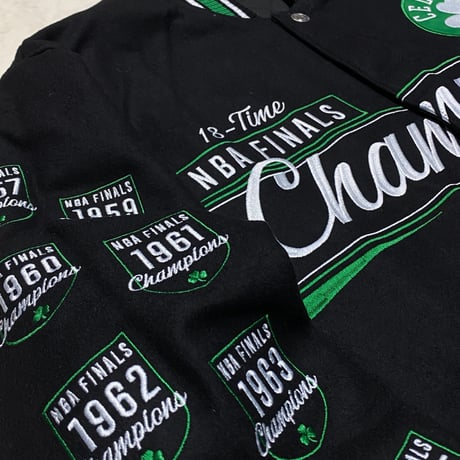 海外限定 NBA JHデザイン Celtics ボストン セルティックス ファイナルチャンピオン リバーシブル スタジャン