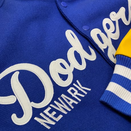 NEGRO LEAGUE 二グロリーグ  Dodgers ニューアーク ドジャース Varsity スタジャン  青 黄色