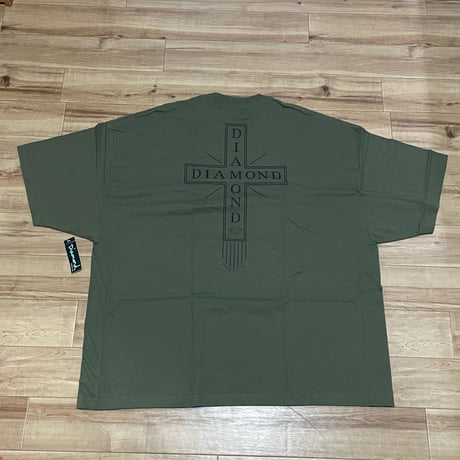 【4XL】  ダイヤモンドサプライ Diamond Supply Co. 半袖 Tシャツ ミリタリーグリーン 十字架ロゴ (T21)