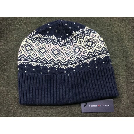 海外限定 トミーヒルフィガー TOMMY HILFIGER ニットキャップ SNOWFLAKE ビッグフラッグ刺繍