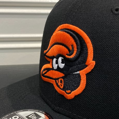 USA限定 Newera ニューエラ 9FIFTY アップサイドダウンロゴ スナップバック MLB オリオールズ