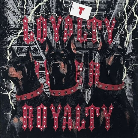 日本未入荷ブランド TAKER テイカ― LOYALTY ドーベルマン クロップドTシャツ ラインストーン (CropT25)
