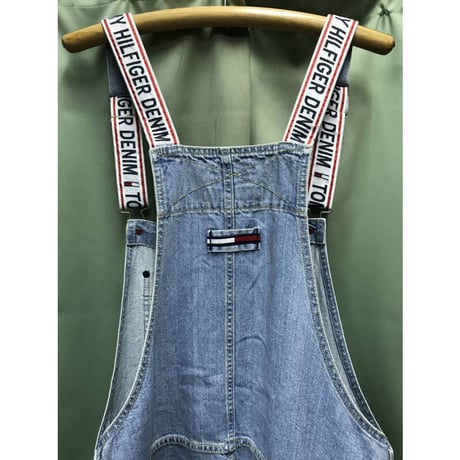 海外限定モデル TOMMY HILFIGER トミーヒルフィガーDenim  デニム ショート オーバーオール 90年代