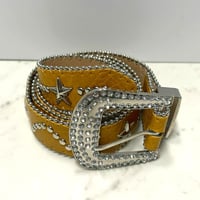 スタッズ ラインストーン カウボーイ ベルト Cowboy Rhinestone Belt イエローベージュ (BELT15)