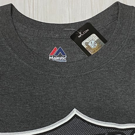 NFL公式 Majestic Athletic レイダース Raiders 半袖 Tシャツ チャコールグレー 西海岸