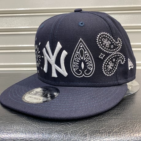 USA限定 Newera ニューエラ 9FIFTY ペイズリー スナップバック MLB 紺 NY ヤンキース yankees