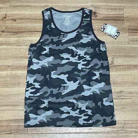 【S】 TRIVENI カモフラージュ 迷彩 グレー 灰色 タンクトップ CAMO ミリタリー