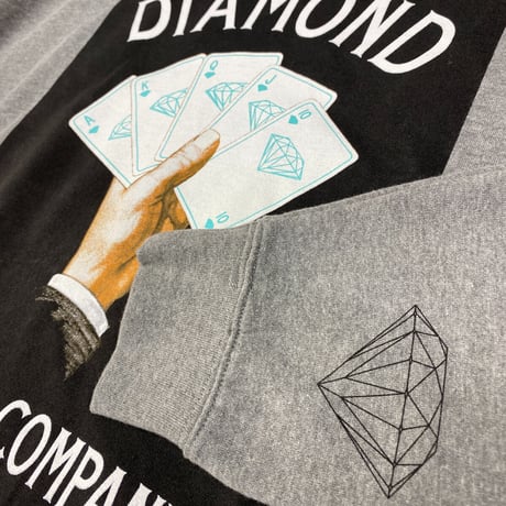 Diamond Supply ダイヤモンドサプライ  Cards クルーネック スウェット トレーナー ピスタグ付き グレー