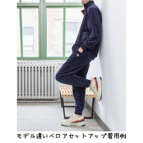 アメリカ限定  FILA フィラ Velour ベロア 上下 セットアップ 紺 トラックジャケット パンツ トラックスーツ
