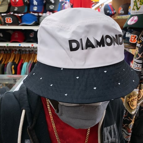 Diamond Supply Co. ダイヤモンドサプライ DECO BUCKET HAT バケットハット 白 紺 ダイヤドット