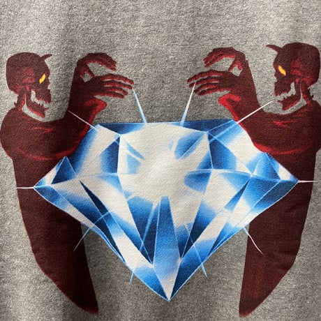 Diamond Supply ダイヤモンドサプライ  Demon クルーネック スウェット トレーナー グレー ガンメタ