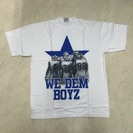 LA発 WE DEM BOYZ アメフト グラフィック 半袖 ヘビーウェイト Tシャツ 白 カウボーイズ (GTS97)