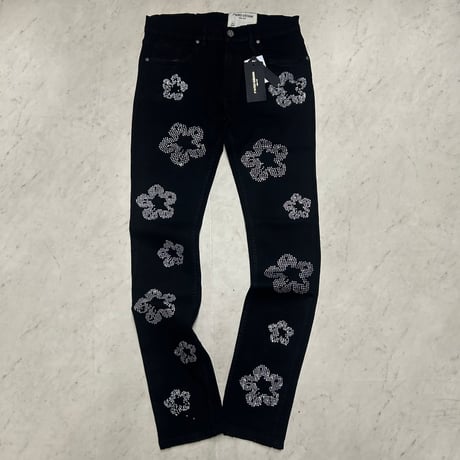 米国ブランド FWRD Denim NY クリスタルフラワー スリム デニム Slim Fit Crystal Flower Denim (JNS140)
