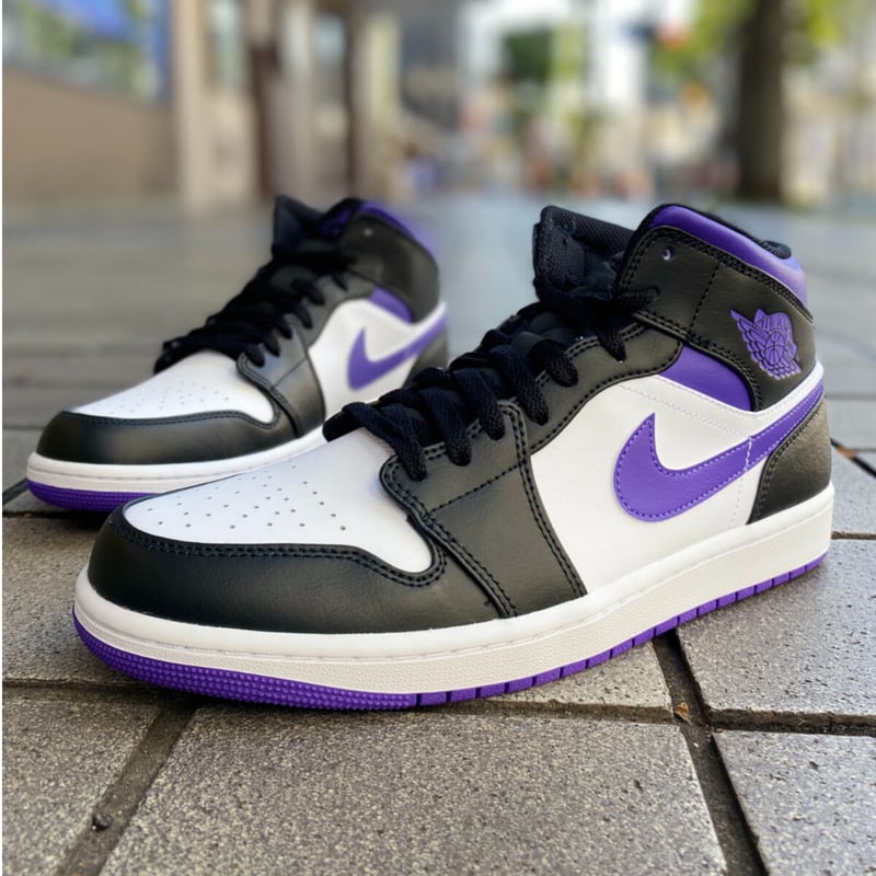 新品　NIKE AIR JORDAN1 MID 黒紫 エアジョーダン　スニーカー