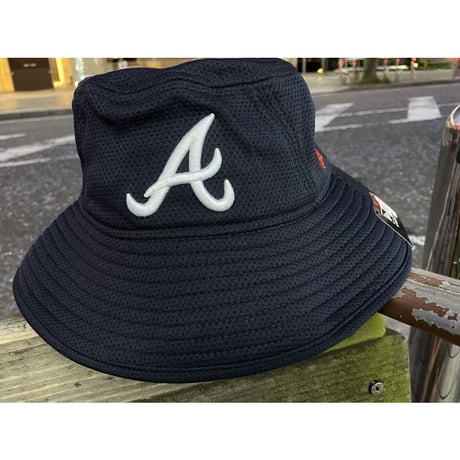 REDUX ニューエラ NEWERA アトランタ Braves ブレーブス 公式 バケットハット 紺 フリーサイズ MLB