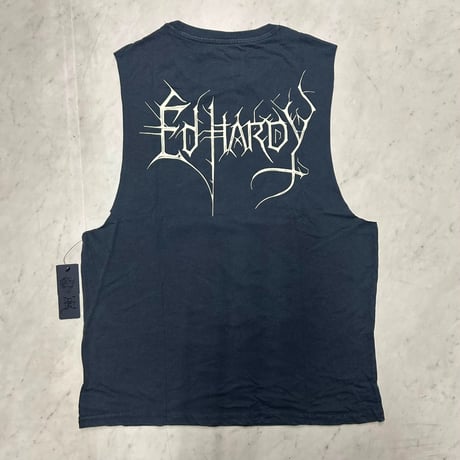 USA仕様 Ed Hardy エドハーディ Skull Snake Cut Off T スカル 蛇 カットオフ Tシャツ (EdT7)