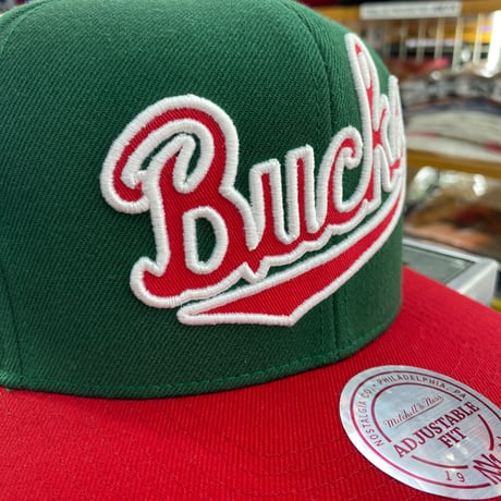 Mitchell&Ness ミッチェル&ネス NBA バックス Bucks メッシュ OTC スナップバックキャップ