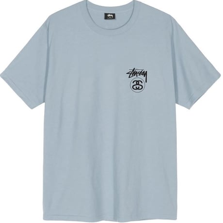 Stussy ステューシー 人気ロゴ STOCK SS LINK ストック SSリンク 半袖 Tシャツ Slate スレートブルー