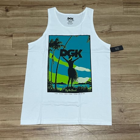 ロサンゼルス発祥 【M】 DGK ディージーケー タンクトップ  白 The Beach スケーター ストリート