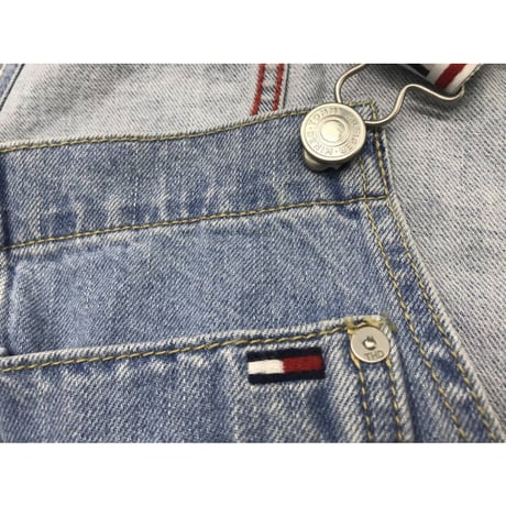 海外限定モデル TOMMY HILFIGER トミーヒルフィガーDenim  デニム ショート オーバーオール 90年代