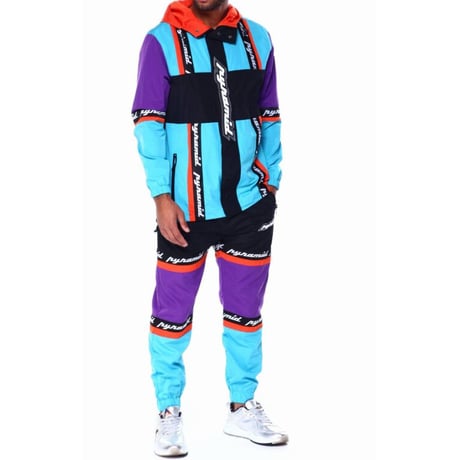 日本未入荷 BLACK PYRAMID ブラックピラミッド 90’s カラーブロック ウィンドブレーカー ジャケット 水色