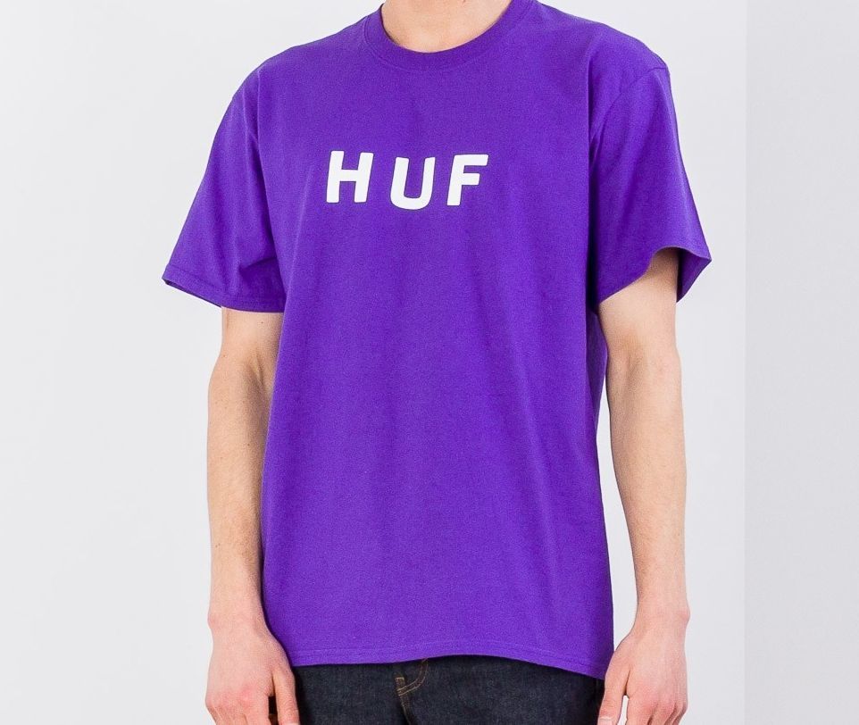 HUF ハフ OG LOGO オリジナルロゴ 半袖 クルーネック Tシャツ 紫 ...