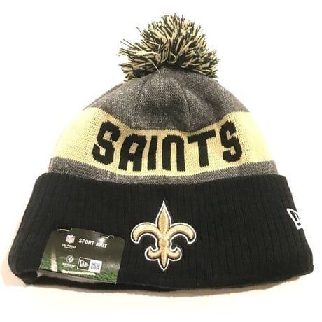 NEWERA ニューエラ NFL ニューオリンズ セインツ 公式 ニット帽 ポンポン付 フリース