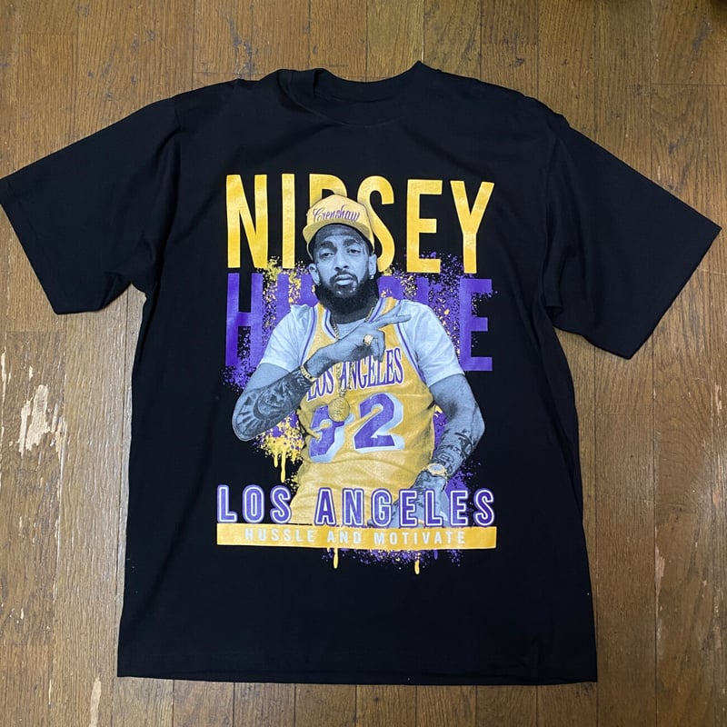 USA製 NBA LA LAKERS レイカーズ 総柄プリント Tシャツ バスケ