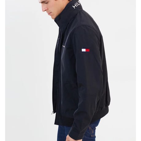 トミーヒルフィガー TOMMY HILFIGER ナイロン ヨットジャケット 撥水加工 ブラック
