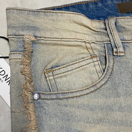 海外限定 KDNK ディーケーエヌケー Raw Cargo Flare Stacked Jeans カーゴ  フレア スタックド ジーンス (JNS55)