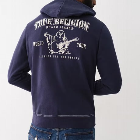 True Religion トゥルーレリジョン Classic Logo Zip Hoodie クラシック ジップアップ パーカ  (TRUE-H1)