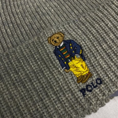POLO RALPH LAUREN ラルフローレン ポロベア リブ編み ニットキャップ Preppy Polo Bear