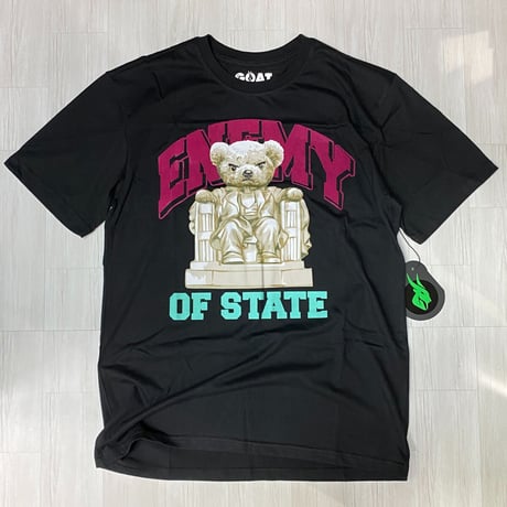 USAブランド GOAT Solo ゴートソロ ENEMY OF STATE  グラフィック 半袖 Tシャツ 黒　(GT9)