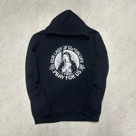 LA発 Our Lady 聖母 アンダーグラウンド グラフィック ヘビーウェイト Pray For Us プルオーバー パーカー (GFX/Hdy4)