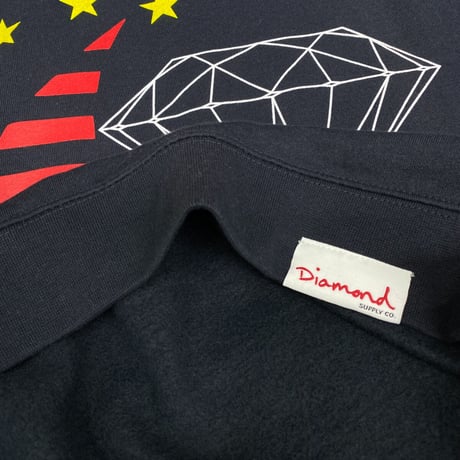 Diamond Supply ダイヤモンドサプライ WORLDS FINEST クルーネック スウェット トレーナー 紺