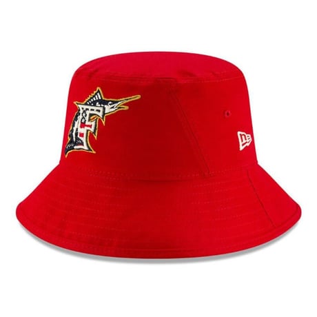 独立記念日モデル NEWERA ニューエラ Marlins マイアミ マーリンズ MLB バケットハット 赤