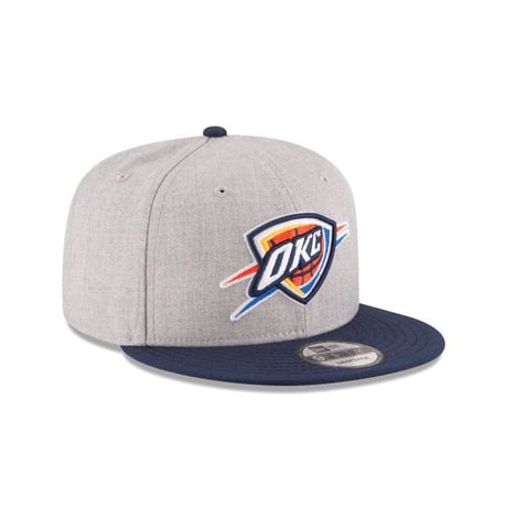 Newera ニューエラ OKC オクラホマシティ Thunder サンダー NBA グレー 紺 スナップバックキャップ 9FIFTY