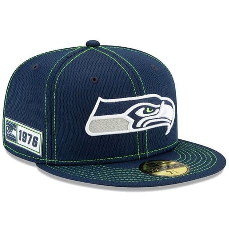 NFL 限定100周年記念 NEWERA ニューエラ Seahawks シアトル シーホークス 紺 59Fifty キャップ