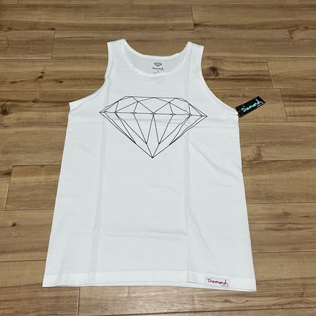 米国製 【S】 ダイヤモンドサプライ Diamond Supply Co タンクトップ 白 黒 ブリリアント LA ストリート