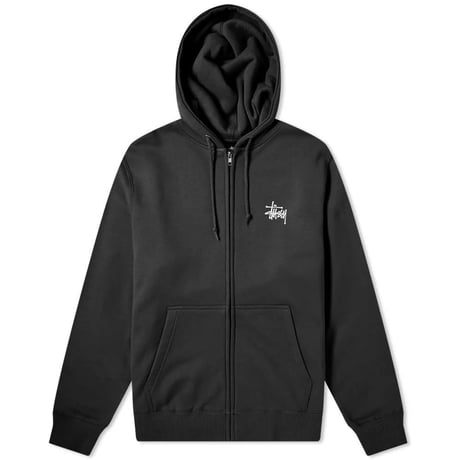 USA正規品 Stussy ステューシー BASIC ベーシック ZIP スウェット ジップアップ 裏起毛 パーカー 黒