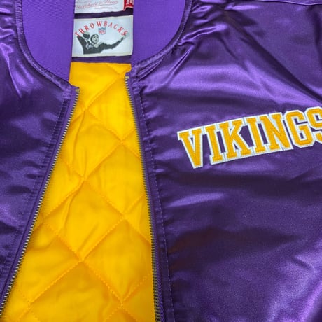 Mitchell&Ness ミッチェル&ネス NFL ミネソタ バイキングス Vikings サテン スタジアムジャンパー