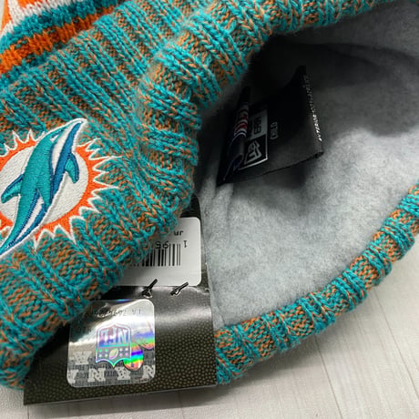 NEWERA USA ニューエラ NFL マイアミ ドルフィンズ Dolphins 公式 ポンポン付き ニット帽