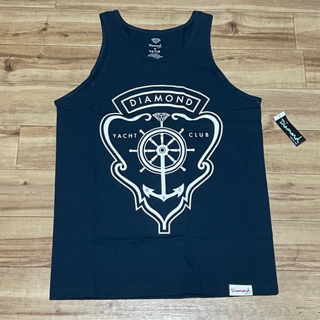米国製 【M】 ダイヤモンドサプライ Diamond Supply Co タンクトップ 紺 Yacht Club スケーター LA