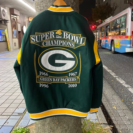 NLF公認  JHデザイン Packers グリーンベイ パッカーズ 限定 チャンピオンズ リバーシブル スタジャン