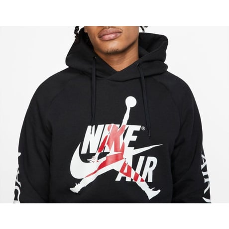 USA規格 NIKE ナイキ JORDAN ジョーダン Classic プルオーバー フリース パーカー 黒 ジャンプマン (NKJH13)
